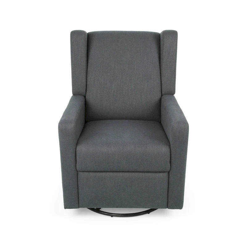 Hounker Contemporary Upholstered Swivel Recliner by Christopher Knight Home