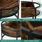 Moasis Round Lift Top Coffee Table with Hidden Storage