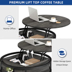 Moasis Round Lift Top Coffee Table with Hidden Storage