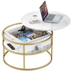 Moasis Round Lift Top Coffee Table with Hidden Storage