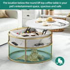 Moasis Round Lift Top Coffee Table with Hidden Storage