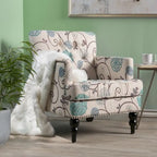 Harrison Floral Fabric Tufted Club Chair by Christopher Knight Home - 28.00 L x 29.50 W x 33.50 H