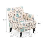 Harrison Floral Fabric Tufted Club Chair by Christopher Knight Home - 28.00 L x 29.50 W x 33.50 H