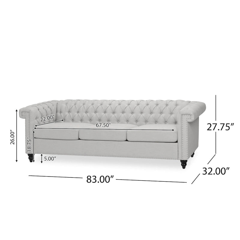 Parkhurst Tufted Grey Chesterfield Sofa by Christopher Knight Home