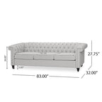 Parkhurst Tufted Grey Chesterfield Sofa by Christopher Knight Home