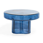 Modern Artistic Flower Glass Round Coffee Table Side Table
