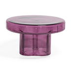 Modern Artistic Flower Glass Round Coffee Table Side Table