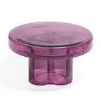 Modern Artistic Flower Glass Round Coffee Table Side Table