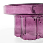 Modern Artistic Flower Glass Round Coffee Table Side Table