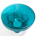 Modern Artistic Flower Glass Round Coffee Table Side Table
