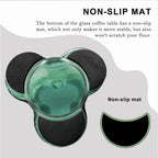 Modern Artistic Flower Glass Round Coffee Table Side Table