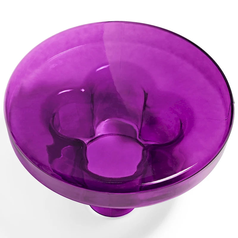 Modern Artistic Flower Glass Round Coffee Table Side Table