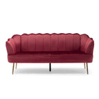 Reitz Glam Velvet Shell 3 Seater Sofa by Christopher Knight Home - 76.25 L x 29.25 W x 33.50 H