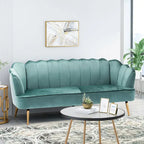 Reitz Glam Velvet Shell 3 Seater Sofa by Christopher Knight Home - 76.25 L x 29.25 W x 33.50 H