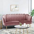 Reitz Glam Velvet Shell 3 Seater Sofa by Christopher Knight Home - 76.25 L x 29.25 W x 33.50 H