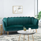 Reitz Glam Velvet Shell 3 Seater Sofa by Christopher Knight Home - 76.25 L x 29.25 W x 33.50 H