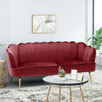 Reitz Glam Velvet Shell 3 Seater Sofa by Christopher Knight Home - 76.25 L x 29.25 W x 33.50 H