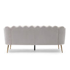 Reitz Glam Velvet Shell 3 Seater Sofa by Christopher Knight Home - 76.25 L x 29.25 W x 33.50 H