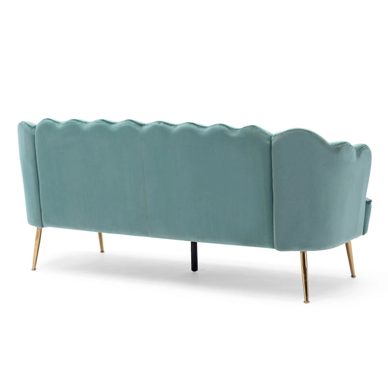Reitz Glam Velvet Shell 3 Seater Sofa by Christopher Knight Home - 76.25 L x 29.25 W x 33.50 H