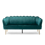 Reitz Glam Velvet Shell 3 Seater Sofa by Christopher Knight Home - 76.25 L x 29.25 W x 33.50 H
