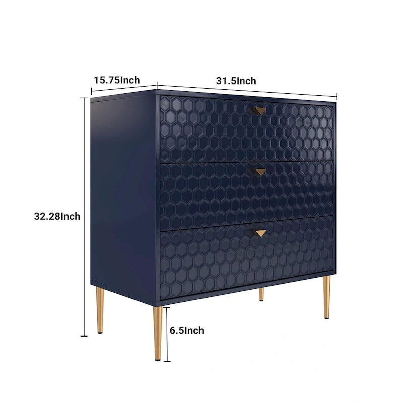 Morden Wood Furniture 3-Drawer Dresser Chest