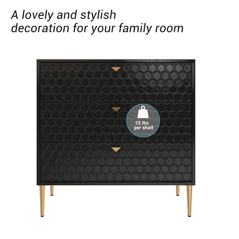 Morden Wood Furniture 3-Drawer Dresser Chest