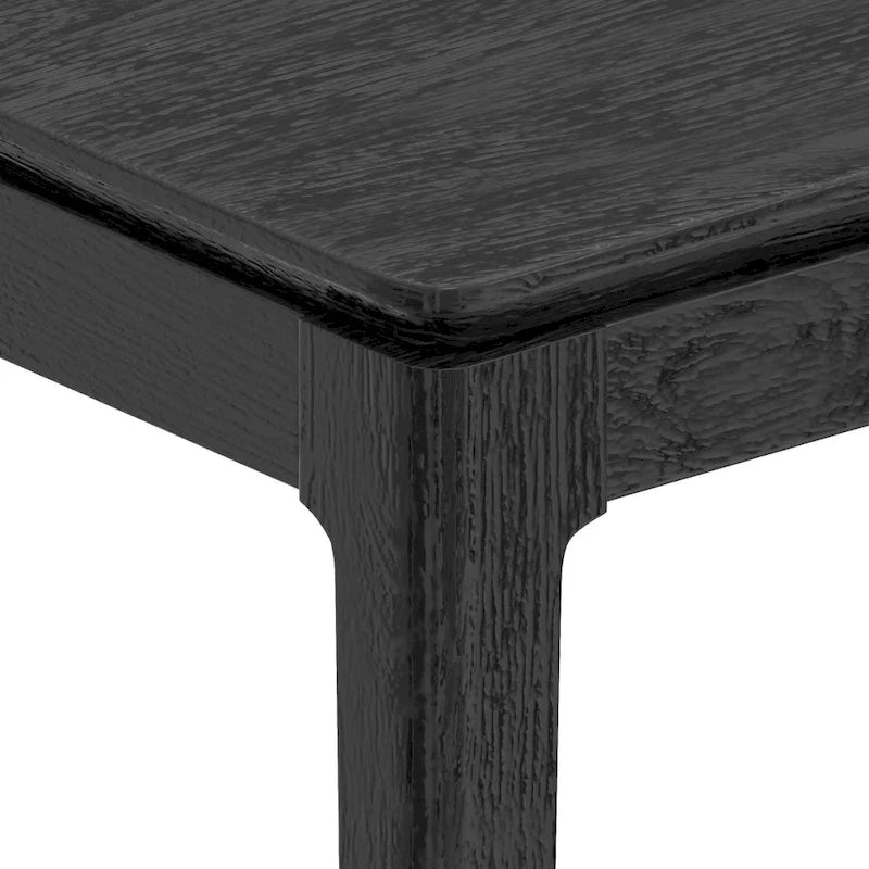 Cove Rectangular Solid Wood Dining Table, Vintage Black
