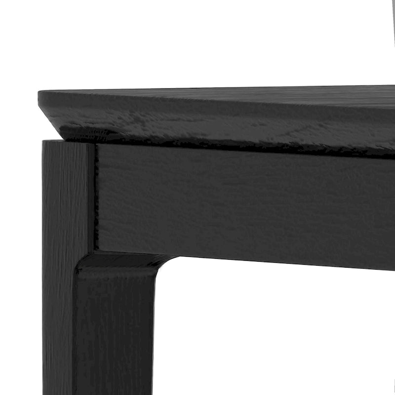 Cove Rectangular Solid Wood Dining Table, Vintage Black