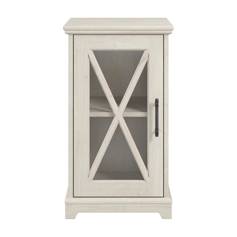 Lennox Small Farmhouse End Table with Storage by Bush Furniture