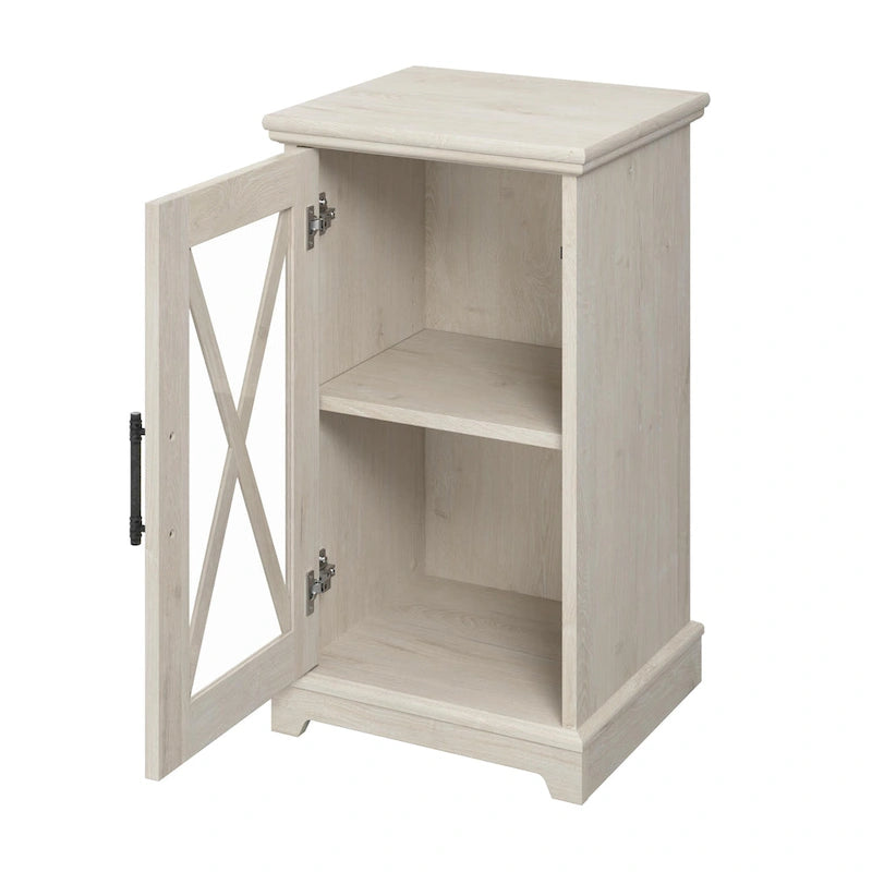 Lennox Small Farmhouse End Table with Storage by Bush Furniture