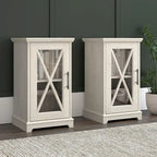 Lennox Small Farmhouse End Table with Storage by Bush Furniture