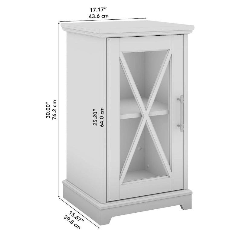 Lennox Small Farmhouse End Table with Storage by Bush Furniture