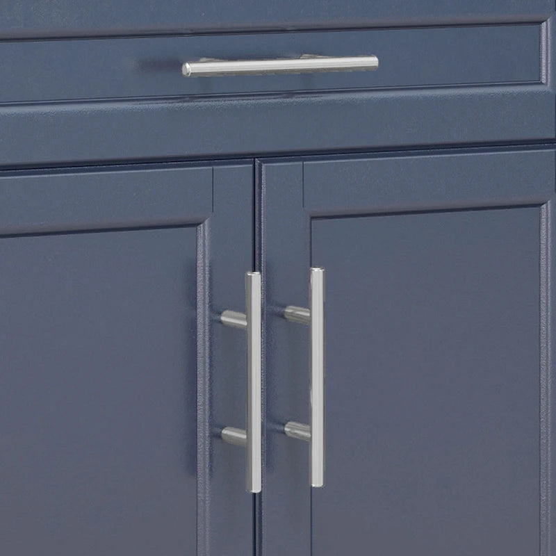 HOMCOM Kitchen Island on Wheels, Rolling Kitchen Cart with Stainless Steel Countertop, Drawer, Gray