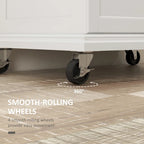 HOMCOM Kitchen Island on Wheels, Rolling Kitchen Cart with Stainless Steel Countertop, Drawer, Gray