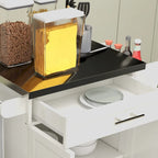 HOMCOM Kitchen Island on Wheels, Rolling Kitchen Cart with Stainless Steel Countertop, Drawer, Gray