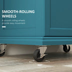 HOMCOM Kitchen Island on Wheels, Rolling Kitchen Cart with Stainless Steel Countertop, Drawer, Gray