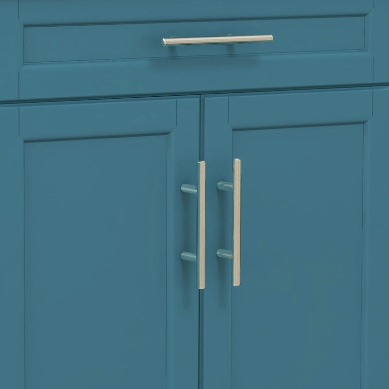 HOMCOM Kitchen Island on Wheels, Rolling Kitchen Cart with Stainless Steel Countertop, Drawer, Gray