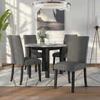 Paulina Contemporary Grey Faux Marble 5-Piece Round Dining Table Set by Furniture of America