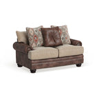 Dhirendra Traditional Brown Faux Leather Loveseat by Furniture of America