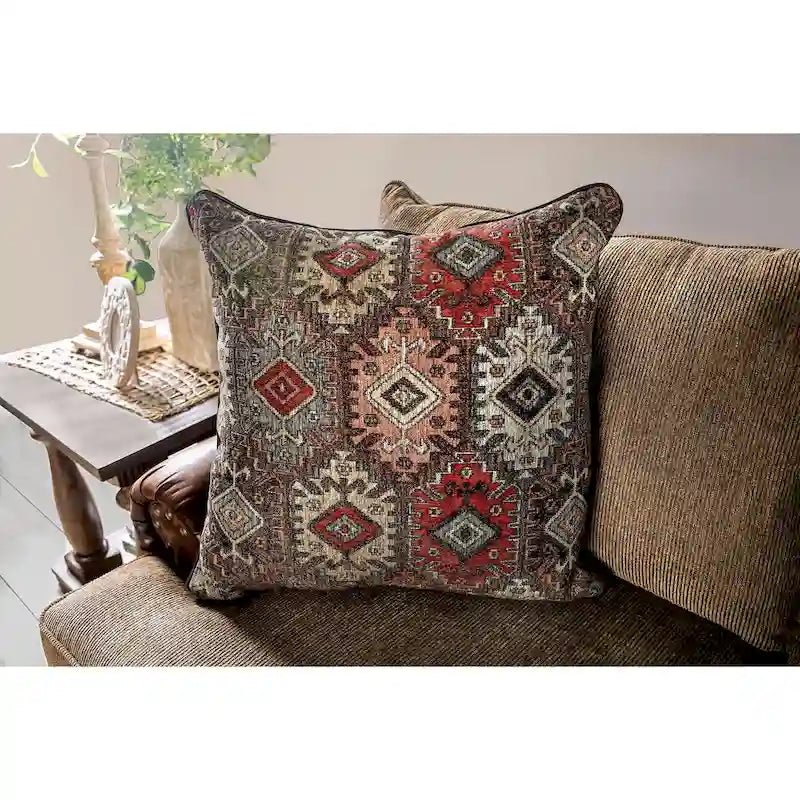 Dhirendra Traditional Brown Faux Leather Loveseat by Furniture of America