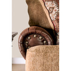 Dhirendra Traditional Brown Faux Leather Loveseat by Furniture of America