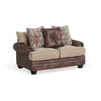 Dhirendra Traditional Brown Faux Leather Loveseat by Furniture of America