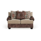 Dhirendra Traditional Brown Faux Leather Loveseat by Furniture of America
