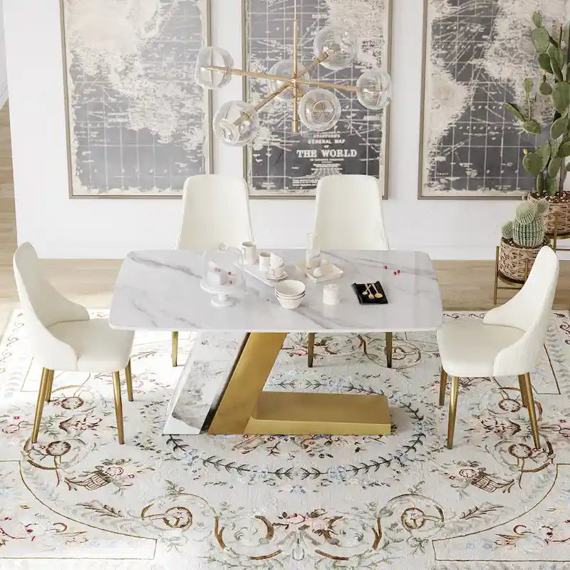 Set of 2 Upholstered PU Leather Dining Chairs Side Chair