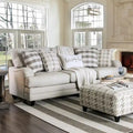 Zito Transitional Grey Linen Fabric Padded Sofa by Furniture of America