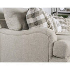 Zito Transitional Grey Linen Fabric Padded Sofa by Furniture of America