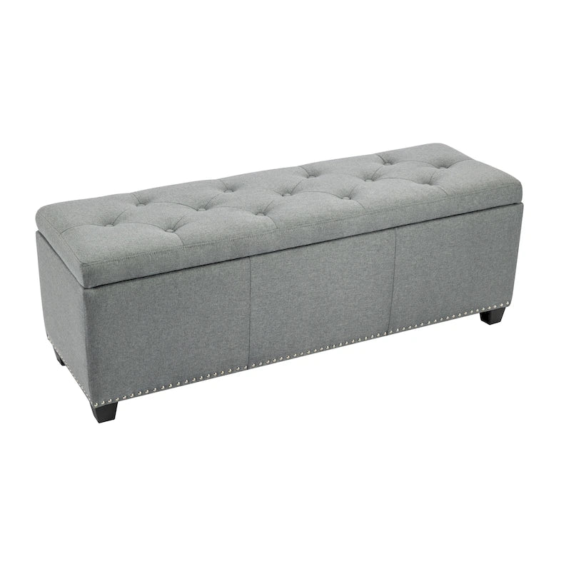 Porthos Home Hekla Fabric Upholstered Flip Top Storage Ottoman Bench