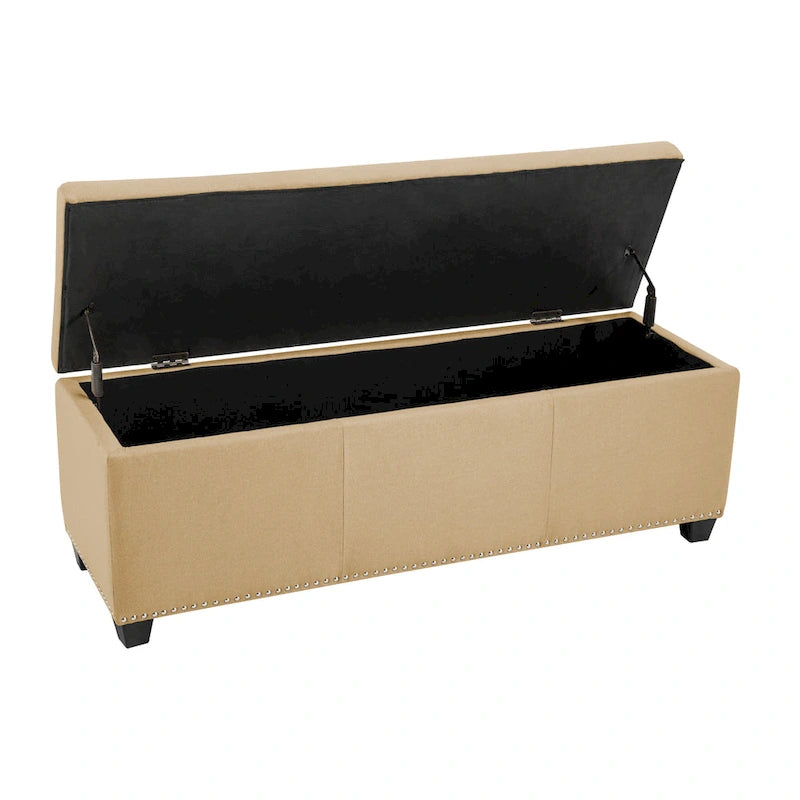 Porthos Home Hekla Fabric Upholstered Flip Top Storage Ottoman Bench