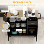 HOMCOM Kitchen Island with Storage, Rolling Kitchen Island on Wheels with Drawer, 3 Cabinets, Stainless Steel Countertop