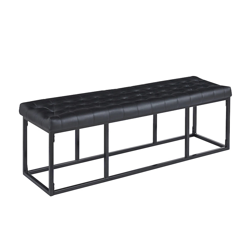 Porthos Home Ellie Faux Leather Accent Bench with Metal Frame Base